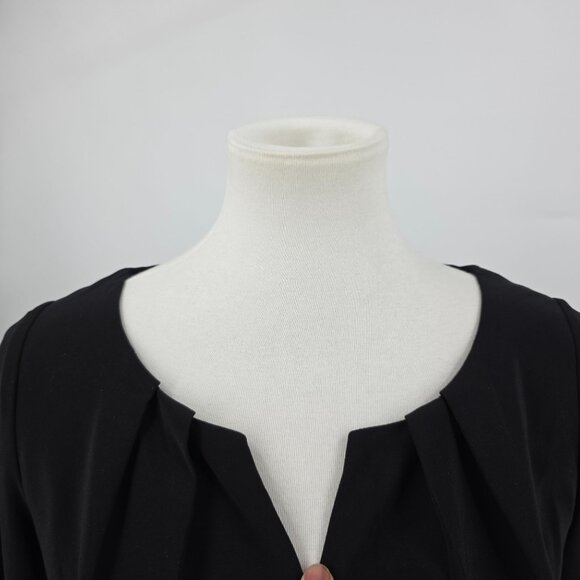 Adrianna Papell Womens Black Pleated Sheath Dress Size 4 - Picture 6 of 13